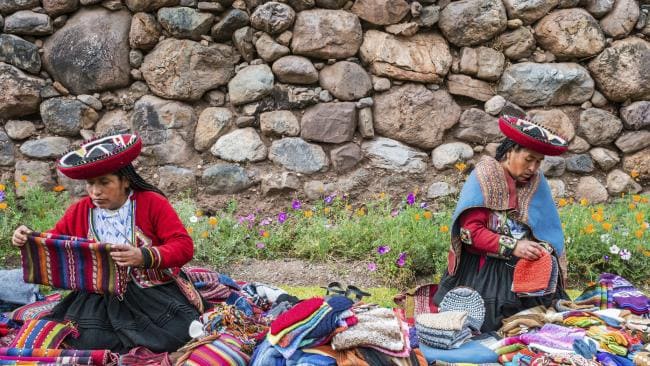Women selling handcraft in the peruvian Andes in Cuzco. Picture: iStock